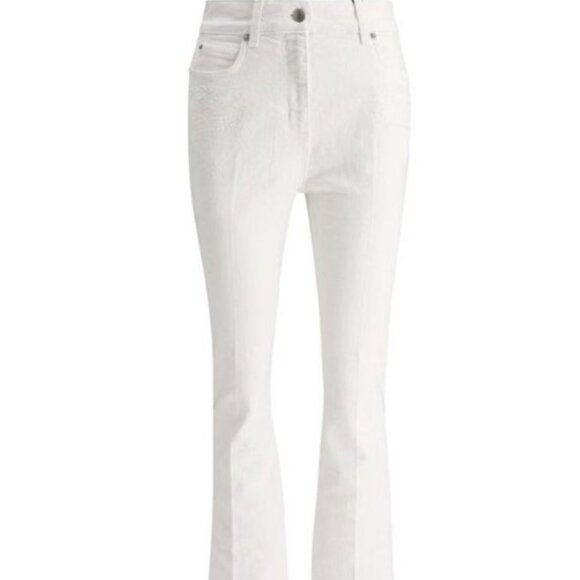 Etro Women's White Paisley Embroidered Jeans